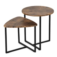 Meuble Cosy set stolića za kavu, 2 komada, industrijski stil, drvo i metal, smeđi 1