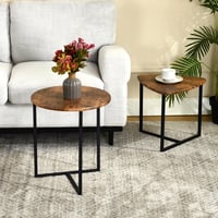 Meuble Cosy set stolića za kavu, 2 komada, industrijski stil, drvo i metal, smeđi 5