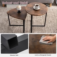 Meuble Cosy set stolića za kavu, 2 komada, industrijski stil, drvo i metal, smeđi 4