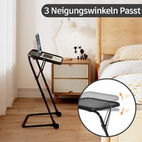 MEUBLE COSY Skladací stolík na notebook, výškovo nastaviteľný bočný stolík, so sklápacou doskou, bez nutnosti montáže, k pohovke a posteli, čierny 5