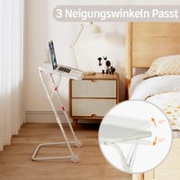 Skladací stolík na notebook Meuble Cosy, nastaviteľný bočný stolík, bez nutnosti montáže, výklopná doska, 54x38x71,5 cm, béžová 5