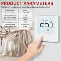 Meulbaty 6 m² Elektromos Padlófűtés Rendszer Termosztáttal - Vágható Fűtőszőnyeg Laminált, Csempe és Fa Padlóhoz, Hőmérséklet Érzékelővel 4