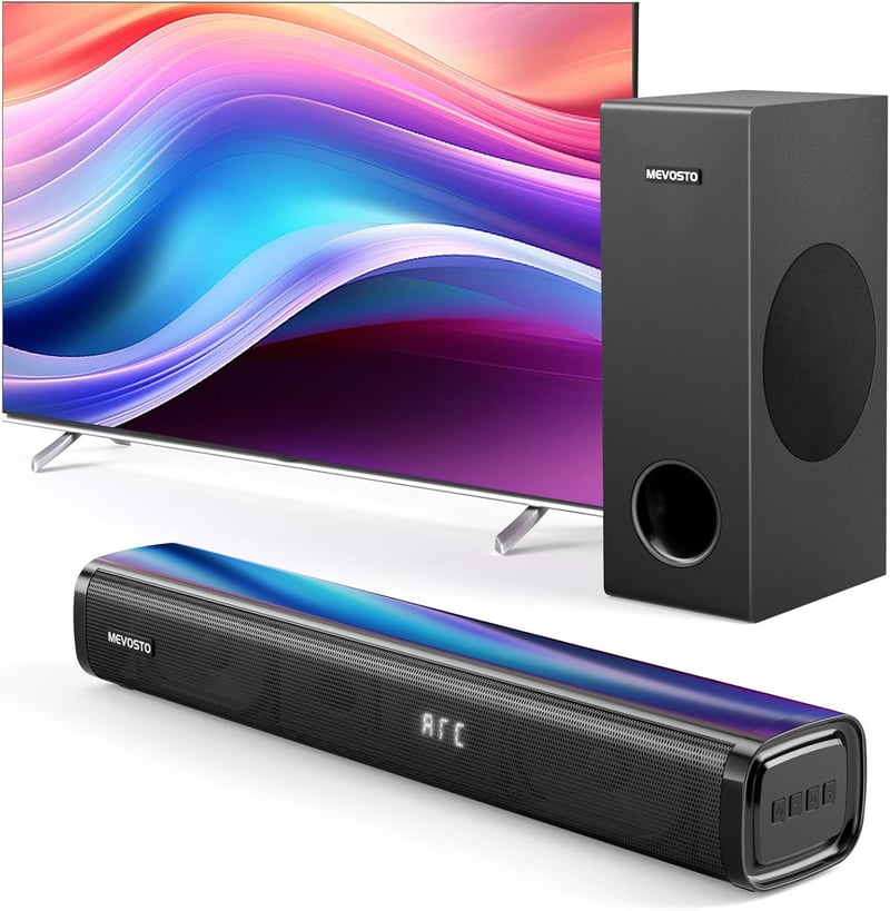 MEVOSTO 2.1CH soundbar mélynyomóval - fekete