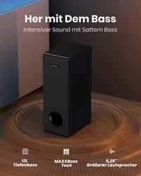 MEVOSTO 2.1CH soundbar mélynyomóval - fekete 4