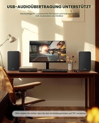 MEVOSTO 36W aktív hangfal Bluetooth 5.4 USB-s PC hangszóró fa dizájn 4