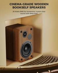 MEVOSTO 36W aktív hangfal Bluetooth 5.4 USB-s PC hangszóró fa dizájn 3