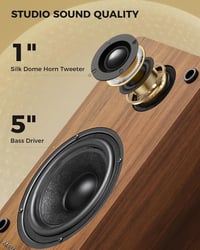 MEVOSTO 36W aktív hangfal Bluetooth 5.4 USB-s PC hangszóró fa dizájn 2