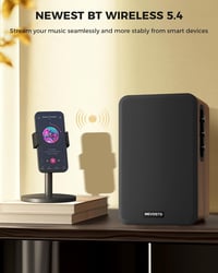 MEVOSTO 36W aktív hangfal Bluetooth 5.4 USB-s PC hangszóró fa dizájn 5