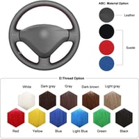 MEWANT fekete kormányvédő piros varrással Peugeot 206 207 207CC 207SW Citroen Berlingo Jumpy Scudo Expert Partner Tepee számára 6