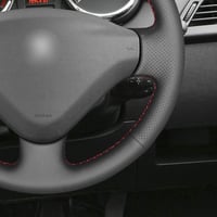 MEWANT fekete kormányvédő piros varrással Peugeot 206 207 207CC 207SW Citroen Berlingo Jumpy Scudo Expert Partner Tepee számára 4