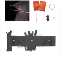 MEWANT fekete kormányvédő piros varrással Peugeot 206 207 207CC 207SW Citroen Berlingo Jumpy Scudo Expert Partner Tepee számára 5