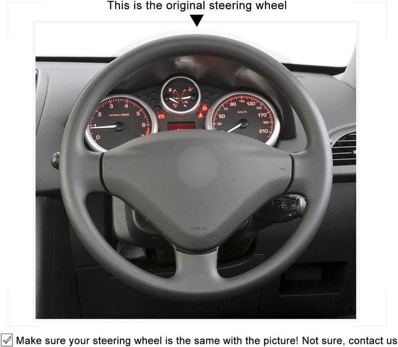 MEWANT fekete kormányvédő piros varrással Peugeot 206 207 207CC 207SW Citroen Berlingo Jumpy Scudo Expert Partner Tepee számára