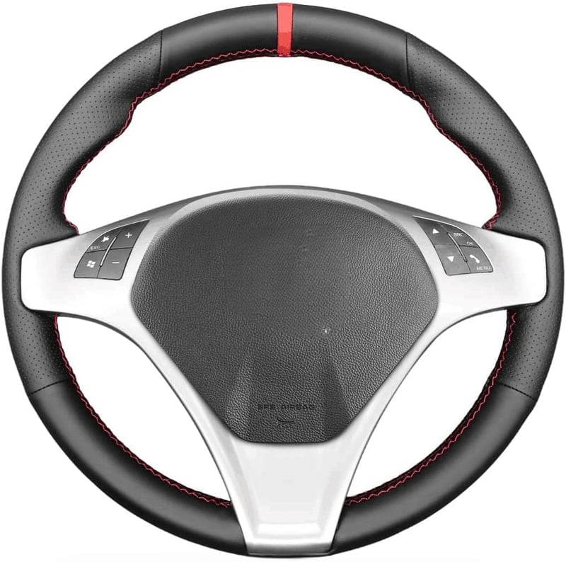 MEWANT Kormányvédő mikroszálas bőr, kézi varrással, fekete piros díszítéssel Alfa Romeo Giulietta 2010-2014 MiTo 2008-2015