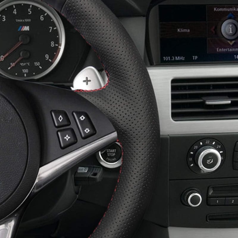 MEWANT Valódi Bőr Kormányhuzat M5 E60 E61 M6 E63 E64 BMW-hez