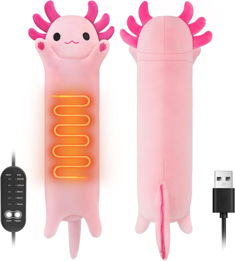 Pernă electrică de încălzire MewMix Axolotl cu funcție USB pentru gât, spate, umeri, abdomen și perioadă menstruală