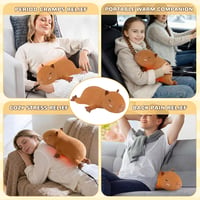 Pătură electrică portabilă MewMix cu design de capibara, pernă încălzită prin USB cu oprire automată pentru gât, spate, umeri și abdomen, ideală pentru fete în perioada menstruației 3