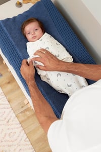 Meyco Baby Vreća za povijanje za novorođenčad od 4-6 mjeseci - 100% pamuk - Oeko-Tex certificirano - Prozračno - Moon Indigo 2