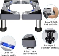 MeYuxg Állítható Rozsdamentes Mosógép Alap 18-21 cm, 40-60 cm Szélesség, Hűtőhöz és Szárítógéphez 3