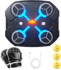MeYuxg Bluetooth zenei boxoló gép fali tartóval, boksz kesztyűkkel, zenés ütőgép felnőtteknek és gyerekeknek, LED fények 1