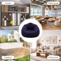Fotoliu Puf Inflabil MeYuxg cu Pompă, Fotoliu Inflabil, Super Moale, Lavabil, Canapea cu Pernă de Aer, Pat de Camping Portabil pentru Grădină, Plajă, Interior, Exterior, Albastru 7