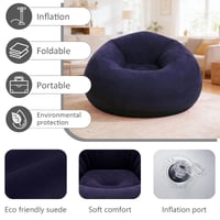 Fotoliu Puf Inflabil MeYuxg cu Pompă, Fotoliu Inflabil, Super Moale, Lavabil, Canapea cu Pernă de Aer, Pat de Camping Portabil pentru Grădină, Plajă, Interior, Exterior, Albastru 4