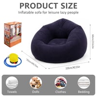 Fotoliu Puf Inflabil MeYuxg cu Pompă, Fotoliu Inflabil, Super Moale, Lavabil, Canapea cu Pernă de Aer, Pat de Camping Portabil pentru Grădină, Plajă, Interior, Exterior, Albastru 3