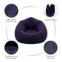 Fotoliu Puf Inflabil MeYuxg cu Pompă, Fotoliu Inflabil, Super Moale, Lavabil, Canapea cu Pernă de Aer, Pat de Camping Portabil pentru Grădină, Plajă, Interior, Exterior, Albastru 6