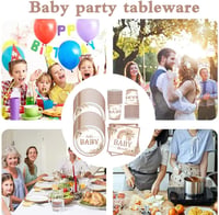 MEZHEN Boho Baba Zuhany Asztalterítő Szett 20 Fős Rainbow Papír Tányér Pohár Szalvéta 7