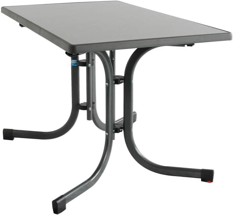 MFG Freizeit Boulevard összecsukható kerti asztal, 110x70 cm - antracit keret, pala mintás lap