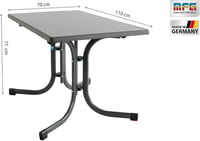 MFG Freizeit Boulevard összecsukható kerti asztal, 110x70 cm - antracit keret, pala mintás lap 2