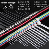 MgcTolBox 200 db fehér kábel kötegelő 100x2.5mm UV-álló nylon 3