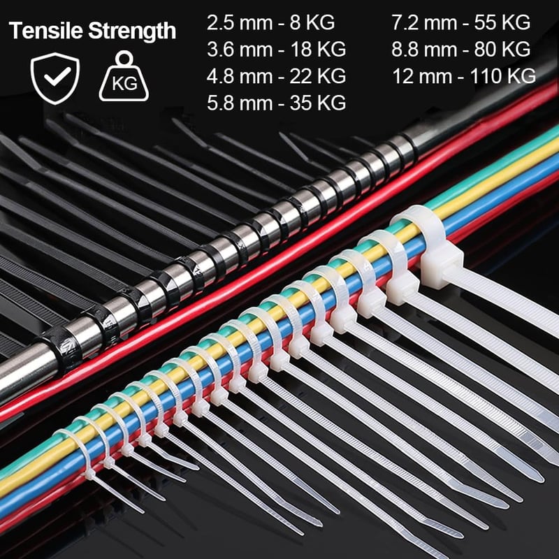 MgcTolBox 200 db fehér kábel kötegelő 100x2.5mm UV-álló nylon