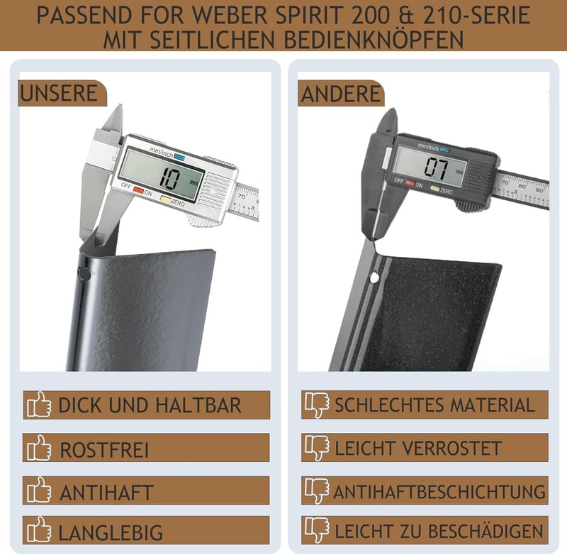 MGiessca 57 cm Flavorizer Bars Weber Spirit gázgrill aroma sín csere - 57x 5,7 x 6CM