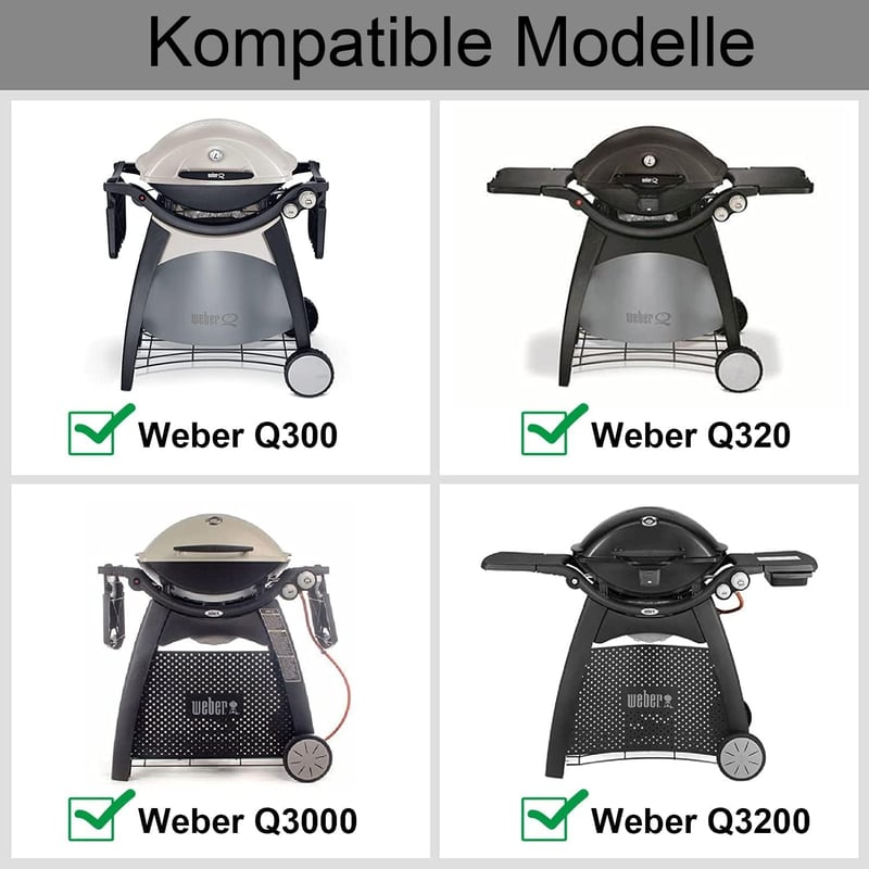 MGiessca Rozsdamentes Acél Égőcső Weber Q300, Q320, Q3000, Q3200 Gázgrillekhez - Égőfej Csere Készlet 404341 57060001 Modellekhez