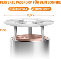MGiessca Solo Stove Bonfire hőelosztó rozsdamentes acél lábakkal 2
