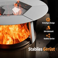 MGiessca Solo Stove Bonfire hőelosztó rozsdamentes acél lábakkal 6