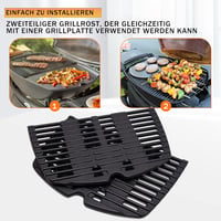 MGiessca Weber Q300 Q320 Q3000 grillrács szett, 45x32 cm öntöttvas grillrács csere alkatrész 6