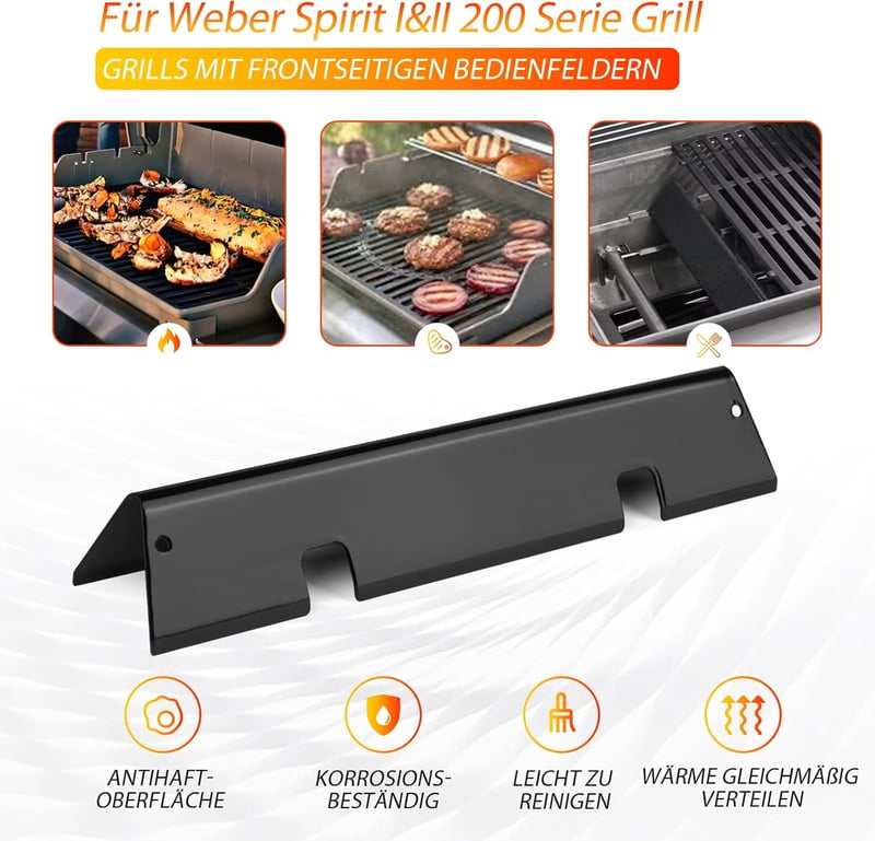 MGiessca Weber Spirit 200/210 égőcsövek, aroma sín és hővédő burner cover szett