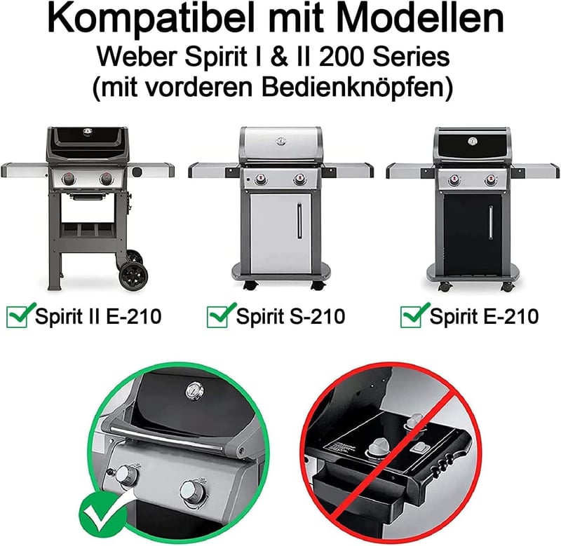 MGiessca Weber Spirit 200/210 égőcsövek, aroma sín és hővédő burner cover szett