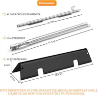 MGiessca Weber Spirit 200/210 égőcsövek, aroma sín és hővédő burner cover szett 3