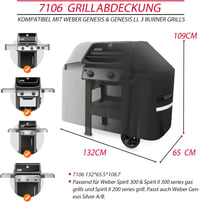 MGiessca Weber Spirit 300 E310 E315 E330 Grillhuzat Vízálló UV Védett 132cm 2