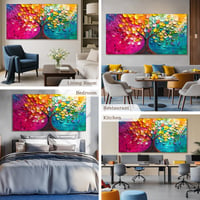 MHARTK66 Farebný obraz na plátne Strom života 50x100 cm, XXL nástenná dekorácia do obývačky, spálne, jedálne, moderný abstraktný obraz stromu, umelecká tlač 3