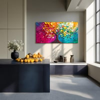 MHARTK66 Farebný obraz na plátne Strom života 50x100 cm, XXL nástenná dekorácia do obývačky, spálne, jedálne, moderný abstraktný obraz stromu, umelecká tlač 2