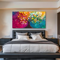MHARTK66 Farebný obraz na plátne Strom života 50x100 cm, XXL nástenná dekorácia do obývačky, spálne, jedálne, moderný abstraktný obraz stromu, umelecká tlač 6