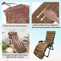 Pernă pentru șezlong de grădină Mhwgo, antiderapantă, pernă pentru scaun cu spătar înalt, căptușeală de 8 cm grosime, husă pentru șezlong de grădină, culoarea 03 5