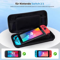 MHYALUDO Nintendo Switch 2 Kompatibilis Bőrönd Stílusú Tok - Vízálló, Ütésálló, Nagy Kapacitású Hordtáska 10 Játékhellyel és Gumi Fogantyúva 2