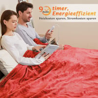 Elektrická vyhrievaná deka Mia&Coco, 200x180 cm, 10 stupňov ohrevu, flanel – červená 3