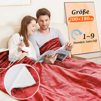 Elektrická vyhrievaná deka Mia&Coco, 200x180 cm, 10 stupňov ohrevu, flanel – červená 1