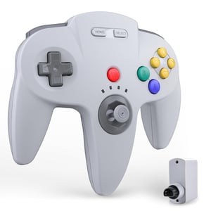 miadore bežični N64 kontroler za N64 konzolu, Plug & Play, bežični gamepad - sivi