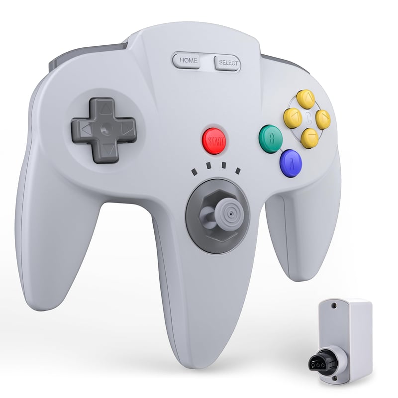 Bezdrôtový ovládač miadore N64 pre konzolu N64, Plug & Play, bezdrôtový gamepad - sivý